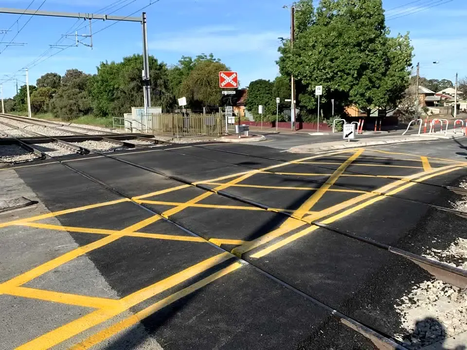 Asphalt on Rail Crossing at Raglan Ave 2