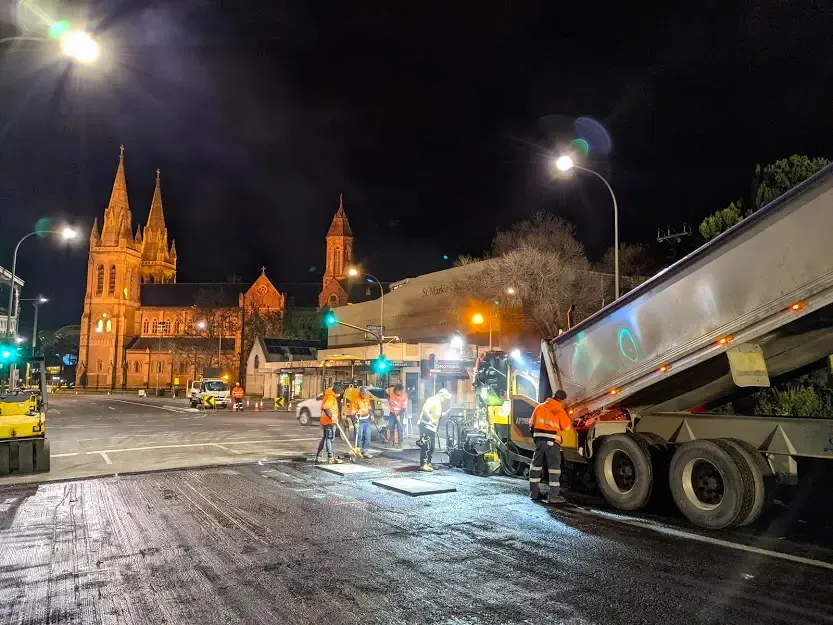 North Adelaide Profiling Before Asphalt Laying   King William Rd